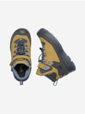 KEEN Žlté detské kožené členkové outdoorové topánky Keen Redwood Mid 29