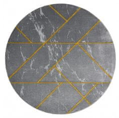 Dywany Łuszczów Kusový koberec Emerald geometric 1012 grey and gold kruh 120x120 (priemer) kruh