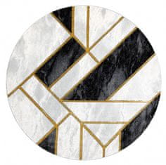 Dywany Łuszczów Kusový koberec Emerald 1015 black and gold kruh 120x120 (priemer) kruh