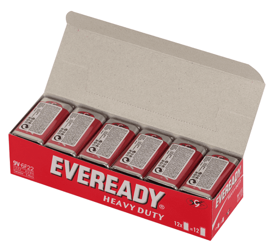 Energizer Eveready 9 V zinkochloridová batéria - 12 ks
