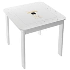 Atmosphera Detský stôl pre 2 s úložným priestorom biely a zlatý 57x57x51 cm