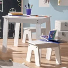 Atmosphera Detský stôl pre 2 s úložným priestorom biely a strieborný 57x57x51 cm