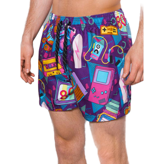 OMBRE Pánske šortky plavecké BECKETT fialová farba MDN115965 S