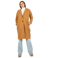 Och Bella Dámsky kabát jednoradový oversize OCH BELLA hnedý TW-PL-BI-7298-1.15_391066 Univerzálne
