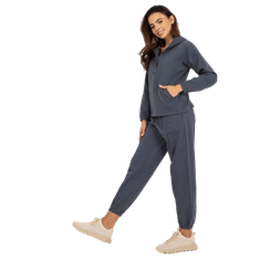 BERRAK Dámske pyžamo s kapucňou bavlnenej CANDIS v grafitovej farbe BR-PI-9122_391318 L
