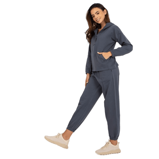 BERRAK Dámske pyžamo s kapucňou bavlnenej CANDIS v grafitovej farbe BR-PI-9122_391318 S