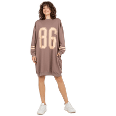 FANCY Dámske šaty s vreckami oversize teplákové HANNAH hnedé FA-SK-0251.47P_394040 Univerzálne