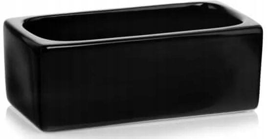 Polnix Keramický hrniec čierny obdĺžnikový 25 cm Piano
