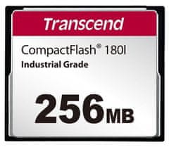 Transcend 256MB INDUSTRIAL TEMP CF180 CF CARD, (MLC) pamäťová karta (SLC mode), 85MB/s R, 70MB/s W