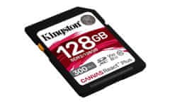 Kingston 128 GB Canvas React Plus SDHC UHS-II 300 R/260 W U3 V90 pre Full HD/4K/8K