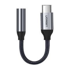 Ugreen 3,5 mm minikonektor na adaptér USB typu C na slúchadlá - 10 cm - Sivá KP28045