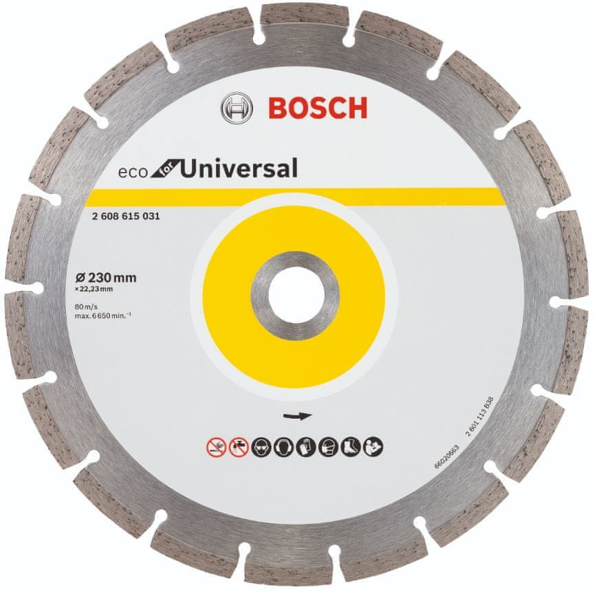 Bosch diamantový deliaci kotúč ECO For Universal 230 × 22,23 × 2,6 × 7