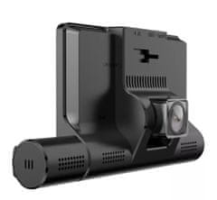 Farrot Kamera do auta DVR 4palcový dotykový displej zadná kamera 1080P Full HD, 3 šošovky, G senzor, čierna