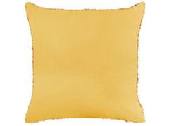 Beliani Bavlnený vankúš 45 x 45 cm žltý RHOEO