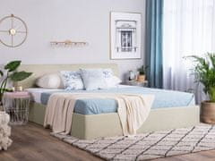 Beliani Béžová posteľ s úložným priestorom 180x200 cm ORBEY
