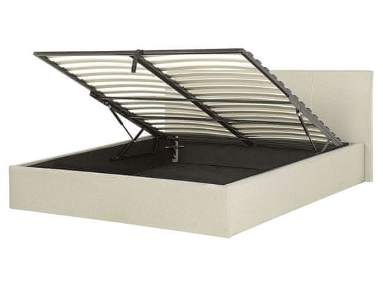 Beliani Béžová posteľ s úložným priestorom 160x200 cm ORBEY
