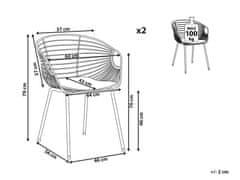 Beliani Sada 2 kovových dizajnových stoličiek čierna HOBACK