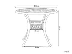 Beliani Záhradný stôl okrúhly hliníkový 90 cm čierny ANCONA