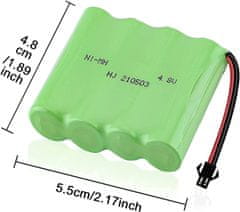 YUNIQUE GREEN-CLEAN 1 ks nabíjateľná batéria 4.8V Ni-MH 1200mAh pre diaľkové ovládanie auta + USB nabíjačka