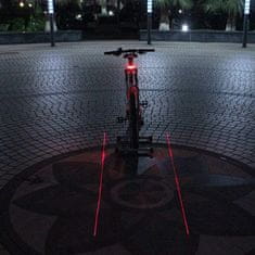 Northix Zadné svetlo pre bicykle s laserovým svetlom 