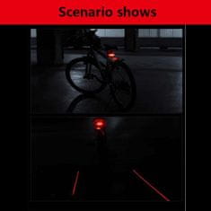 Northix Zadné svetlo pre bicykle s laserovým svetlom 