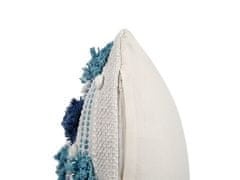 Beliani Bavlnený vankúš 45 x 45 cm biela/modrá DATURA