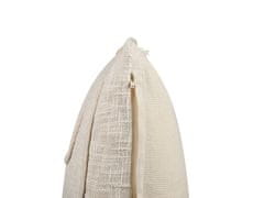 Beliani Bavlnený vankúš abstraktný vzor 45 x 45 cm béžová PLEIONE