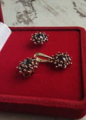A-B A-B Súprava pozlátených strieborných šperkov s rozptylom prírodného českého granátu 20000251 pozlátené striebro 925/1000