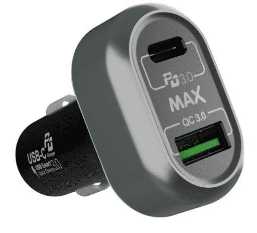 MAX Autonabíjačka Power Delivery USB/A + USB/C čierna