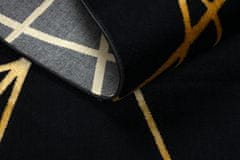 Dywany Łuszczów Kusový koberec Gloss 406C 86 geometric black/gold 280x370