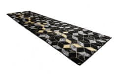 Dywany Łuszczów Behúň Gloss 400B 86 3D geometric black/gold 60x200