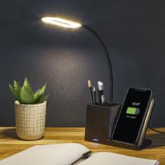 Northix Stolná lampa s nabíjačkou na mobil a stojanom na pero 