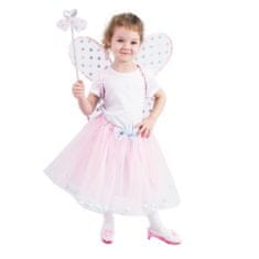 Rappa Detský tutu sukňa ružový kostým víly so svietiacimi krídlami