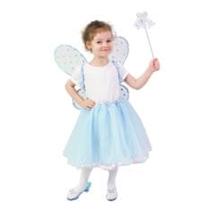 Rappa Detský tutu sukňa modrý kostým víly so svietiacimi krídlami