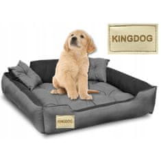 KINGDOG Pohodlný gauč pre psov v sivej farbe 55x45 cm
