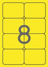 Apli Etikety, zaoblené rohy, fluorescenčná žltá, 99,1 x 67,7 mm, 160 ks/bal., 02874
