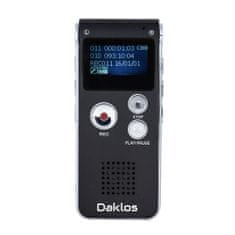 Daklos Profesionálne diktafón (hlasový záznamník) 16 GB, nahrávanie hlasu, zvuku a telefónnych hovorov