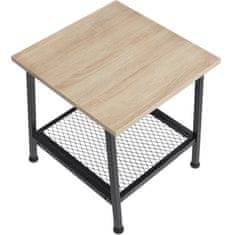 tectake Odkladací stolík Bedford 45,5x45x47cm - Industrial svetlé drevo, dub Sonoma