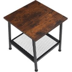 tectake Odkladací stolík Bedford 45,5x45x47cm - Industrial tmavé drevo