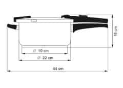Kolimax Tlakový hrniec Biomax s Bio ventilom, priemer 22 cm, objem 4,0l, Black Granitec