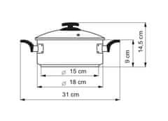 Kolimax Rajnica Comfort s pokrievkou, priemer 18 cm, objem 2 l