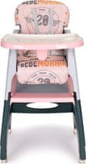 EcoToys Jedálenská stolička 2v1 ružovo-sivá