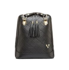 VegaLM Kožený ruksak z pravej kože so strapcami a možnosťou nosenia ako kabelky v čiernej farbe