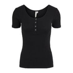 Pieces Dámske tričko PCKITTE Slim Fit 17101439 Black (Veľkosť L)