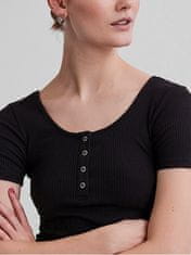 Pieces Dámske tričko PCKITTE Slim Fit 17101439 Black (Veľkosť L)