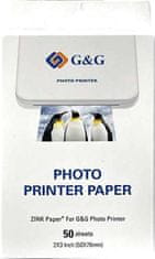 G&G Fotopapier ZINK GG-ZP023-50 pre tlačiarne Canon, Huawei, HP, Polaroid, Xiaomi (50 mm x 76 mm; 50 ks)