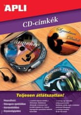 Apli Etikety na CD/DVD "Mega", matné, A4, vonkajší priemer 114 mm, vnútorný priemer 18 mm, 10808/10601