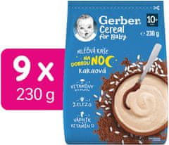 Gerber Cereal mliečna kaša kakaová Dobrú noc 9x230 g