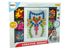 Lean-toys Kreatívna sada puzzle Farebné huby Kolíky