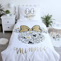 Jerry Fabrics Bavlnené posteľné obliečky Minnie Mouse so zlatou potlačou